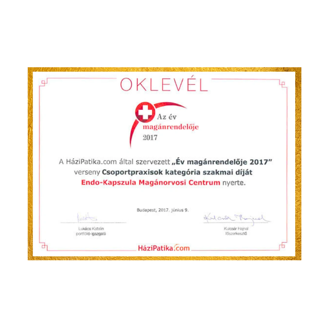 Az év magánrendelője díj, HáziPatika.com